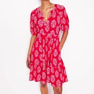 NWT Boden Piper Red and Pink Floral Cotton Modal Jersey Dress size 10